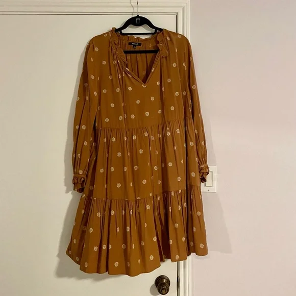 madewell burnt orange dress Madewell Plus Lightspun V-Neck Midi Dress In Burnt Clay - 53% Off